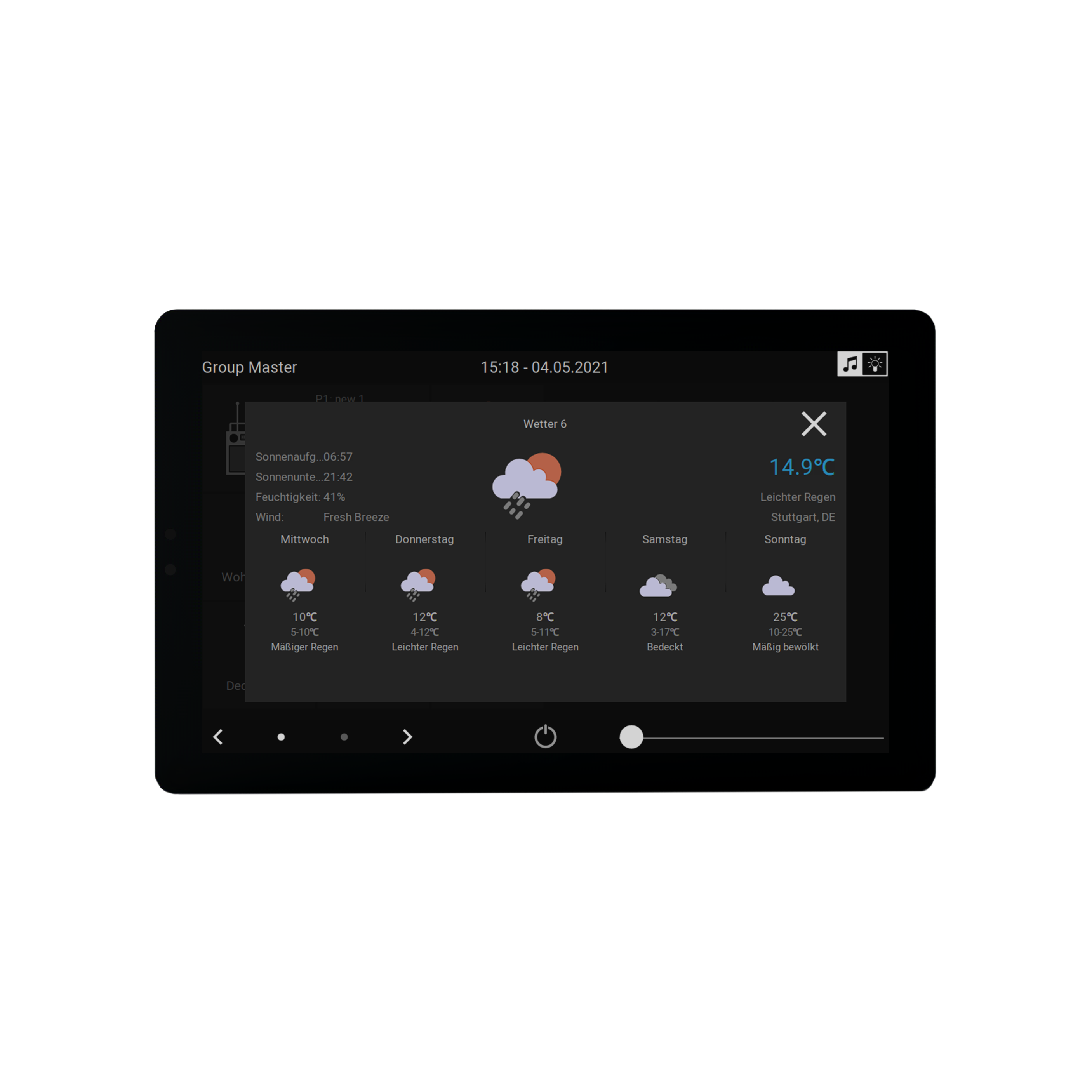 TouchPad7 - Control panel for music and KNX