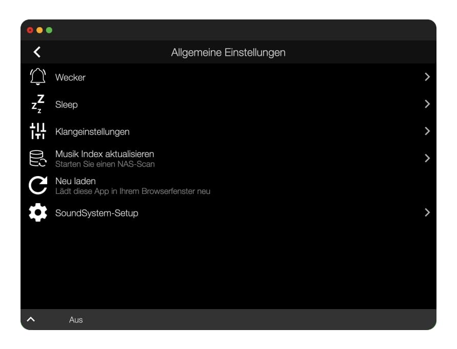 Wecker und Klangeinstellungen