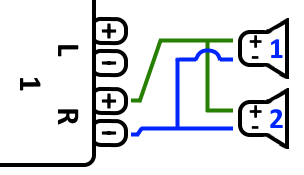 Two speakers parallel